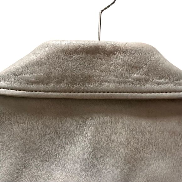 ACNE STUDIOS Leather Moto Jacket Grey Sz 38 (US 6) - Picture 3 of 8